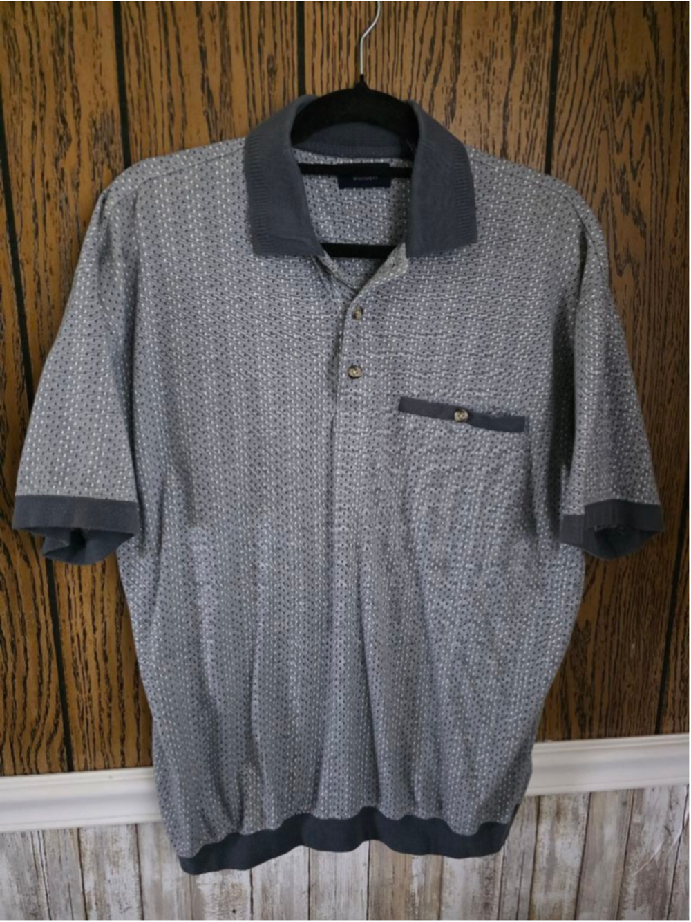 Men's Vintage SAFE HARBOR Gray Polo Shirt Large